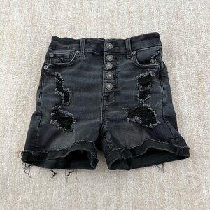 American Eagle Curvy Super High Waisted Shortie Jeans Shorts 00